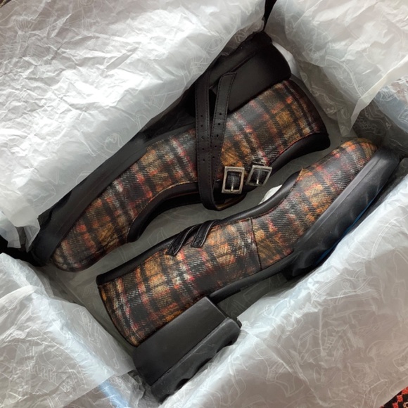 NIB Fluevog Unity Aimee plaid mary-janes size 9 - Picture 9 of 16